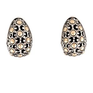 John Hardy Jaisalmer Buddha Belly Two Tone Ear Clip Earrings